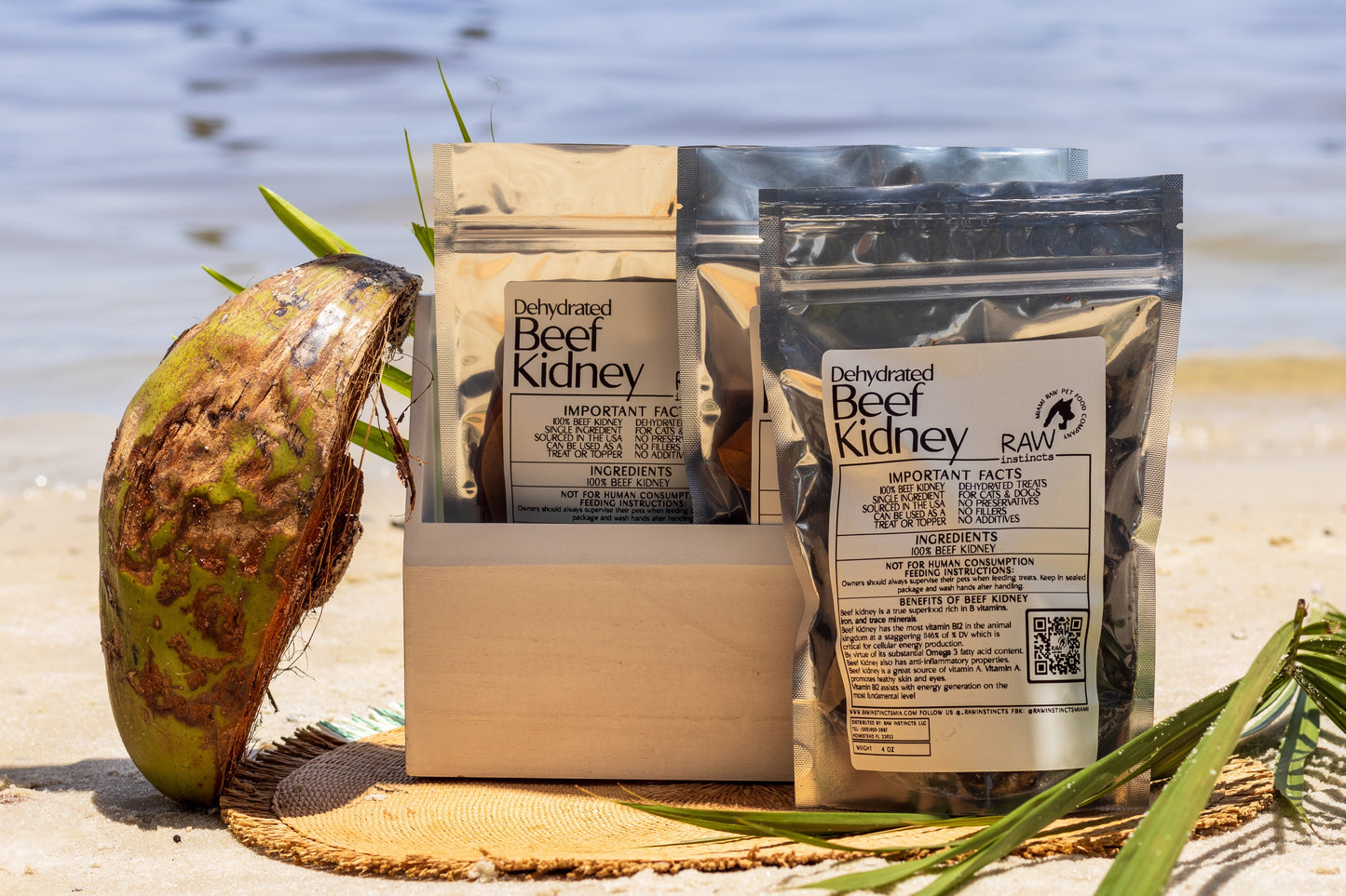 Dehydrated Beef Kidney | Raw Instincts | Small Batch Superfood Treat for Cats & Dogs