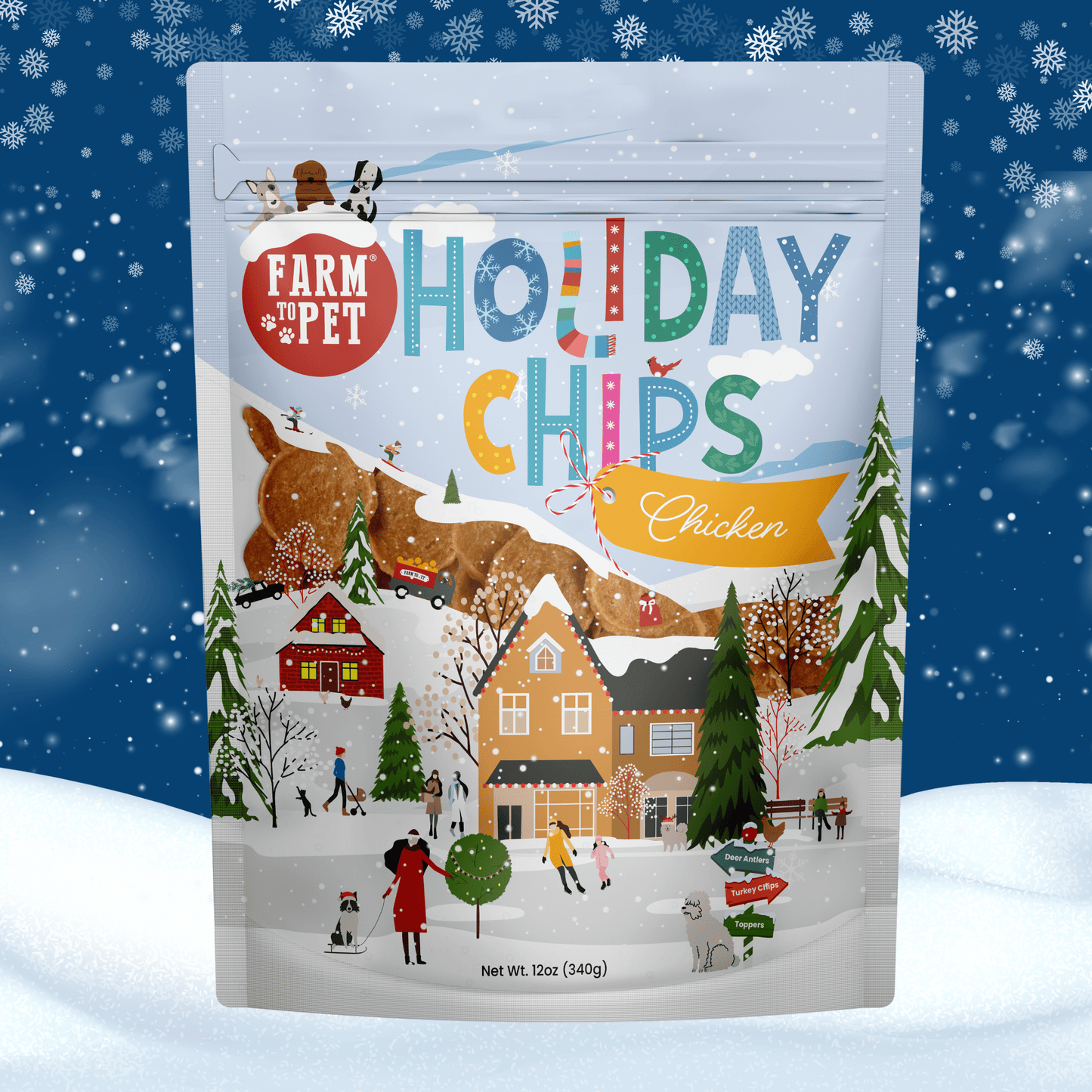 Holiday Chips Dog Treats - Chicken & Turkey 12oz