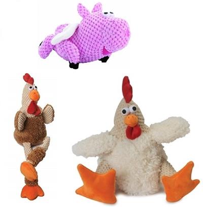 GoDog Checkers Chew Guard Squeaky Plush Dog Toys