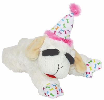 Multipet Lamb Chop w/ Birthday Hat Pink - 10.5"