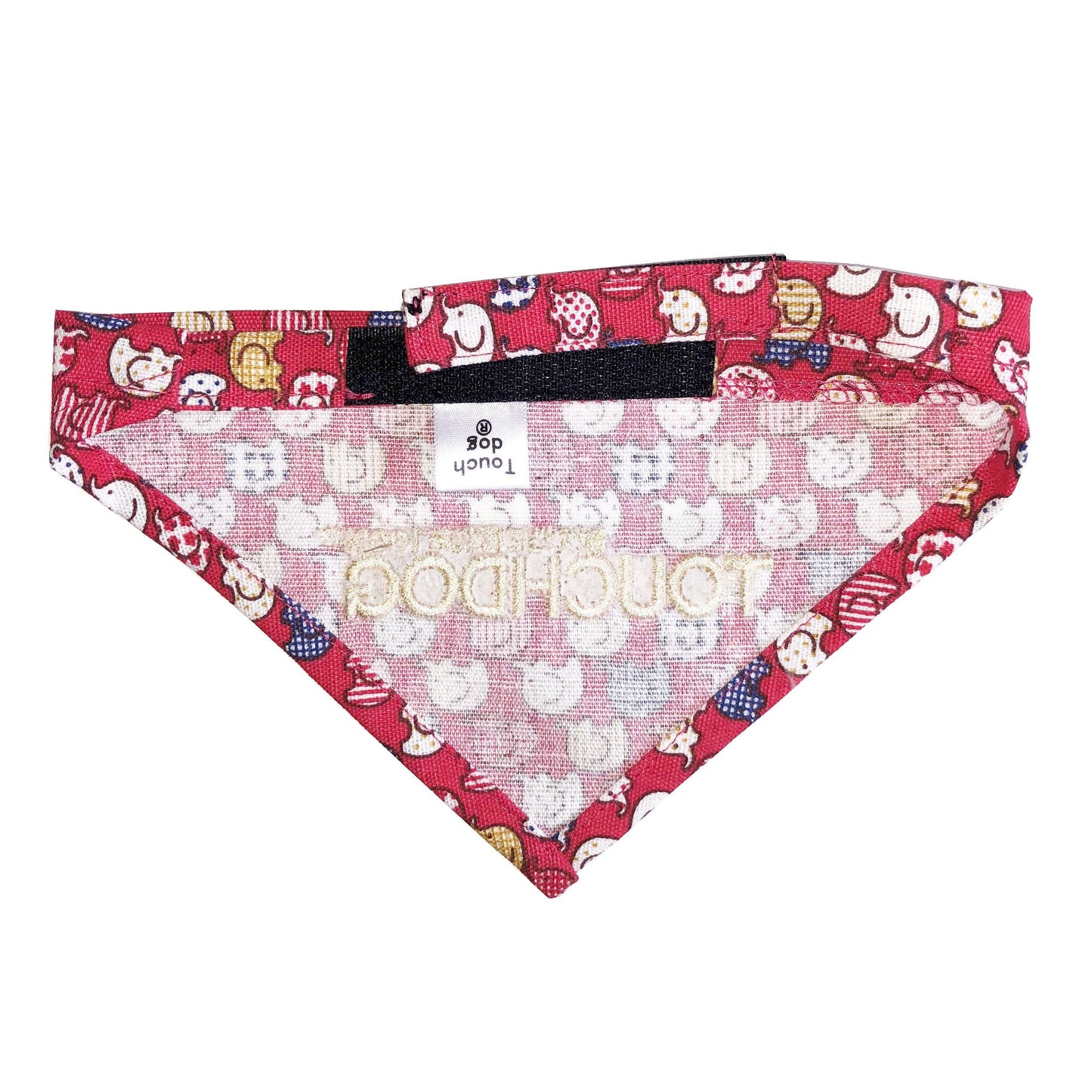 Touchdog Elephant Patterned Hook-and-Loop Fashion Dog Bandana
